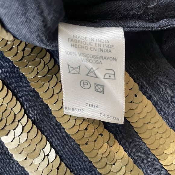 French Connection SERPENT SEQUIN Women’s Short Sleeve Mini Dress Black Gold-6 - Picture 10 of 12